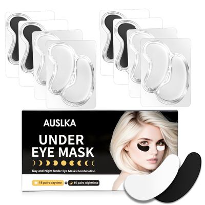 AUSLKA Under Eye Patches (30 Pairs), Caffeine Eye Mask for Puffy Eyes, Collagen Eye Masks Anti-Dark Circles-Undereye Bags and Wrinkles, Birthday Gift for Men Women, Vegan and Cruelty-Free