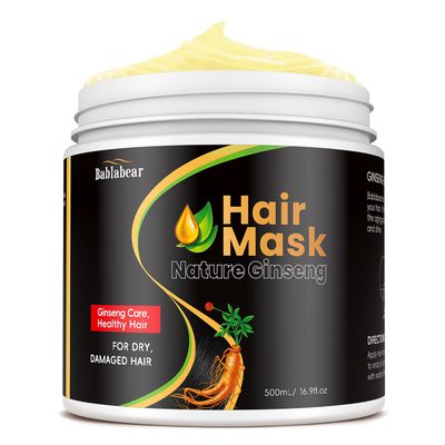 Bablabear Hair Mask Treatment - Hair Conditioning Masque for Dry Damaged Colored Hair - Repairing Hydrating Moisturizing Nourishing with hydrolyzed keratin Ginseng Extract Cruelty-free(16.9 Fl Oz)