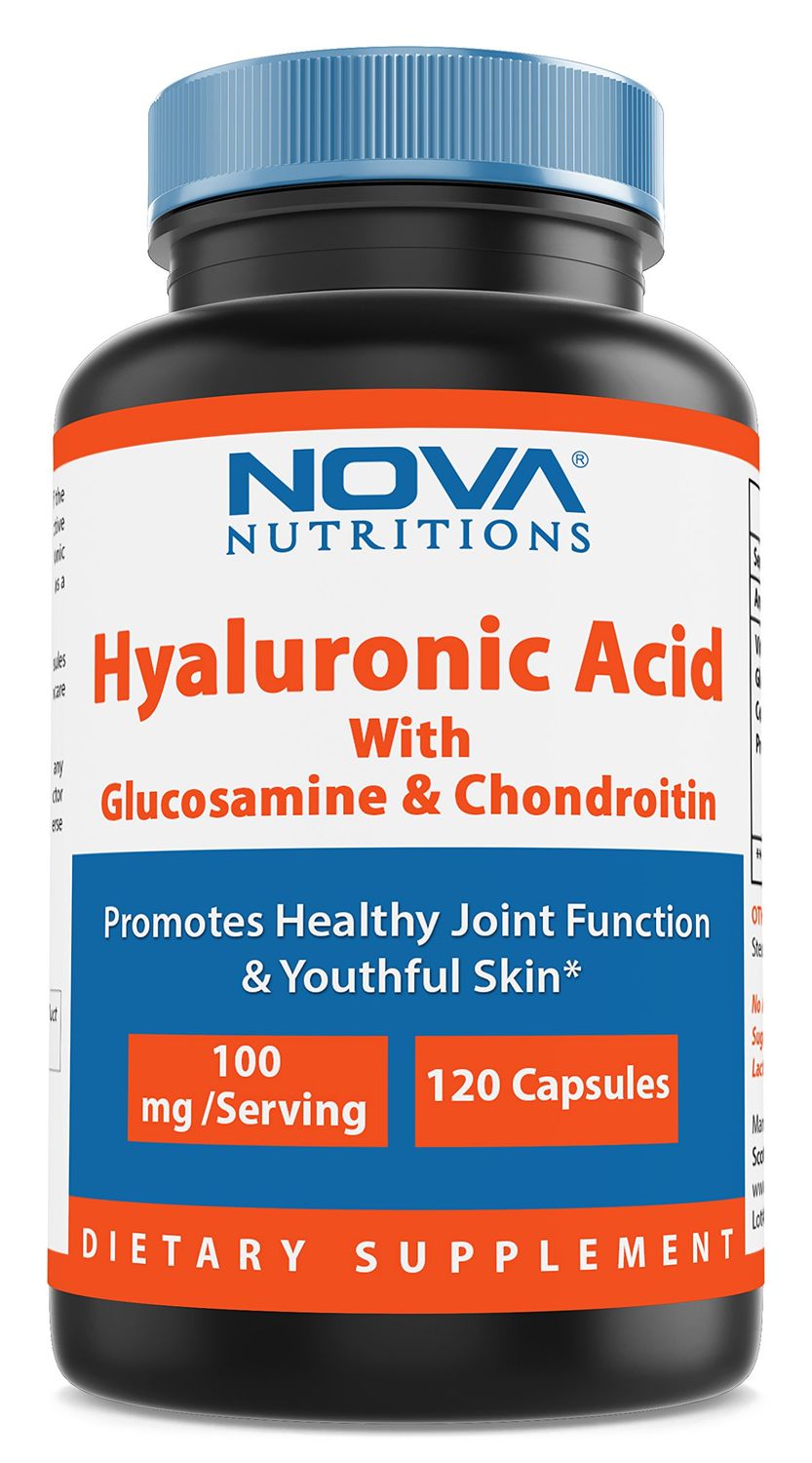 Nova Nutritions Hyaluronic Acid 100mgserving - Promotes Youthful Skin Healthy Joint Function 120 Capsules