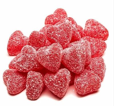 Queen City Candy Cave Sugar Dusted Cinnamon Hearts Gummy Candy, Chewy Red Cinnamon Hearts for Baking (8 oz)