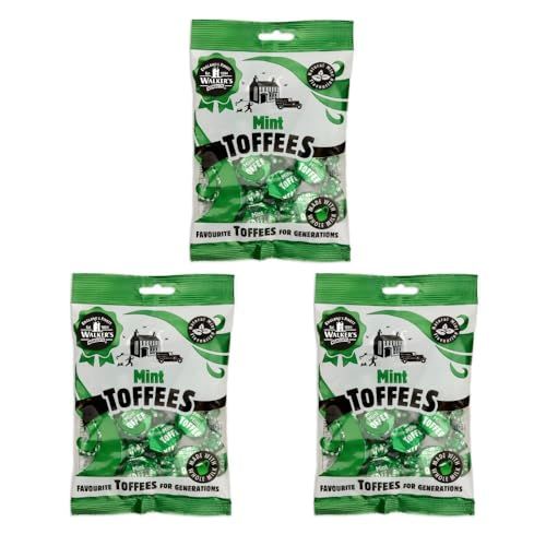Walkers' Nonsuch Mint Toffee Made with Whole Milk Natural Mint Flavor Imported from UK Traditional British Candy Classic English Sweets 5.29 Oz (Pack of 3)