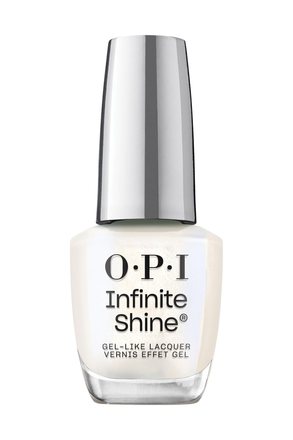 OPI Infinite Shine Shimmer Takes All Sheer Soft White Shimmer Long Wear Gel Like Nail Polish Vegan, Long Lasting, Streak Free