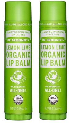 Dr. Bronner&#39;s Sun Dog&#39;s Organic Lip Balm Lemon Lime Pack of 2 - 0.15 oz