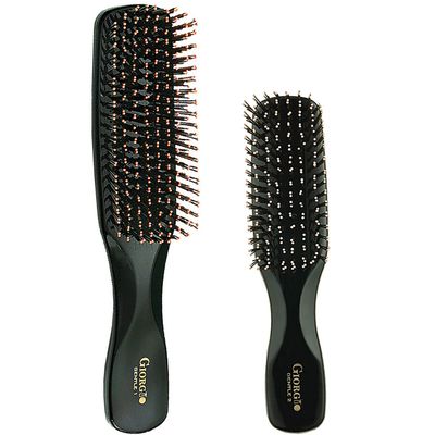 Giorgio Gentle Detangler Hair Brush for Men and Hair Brush for Thick Hair Dual Length Bristles, Hair Brush for Fine Hair Scalp Massager Brush and Travel Detangling Brush for All Hair Types, Wet or Dry