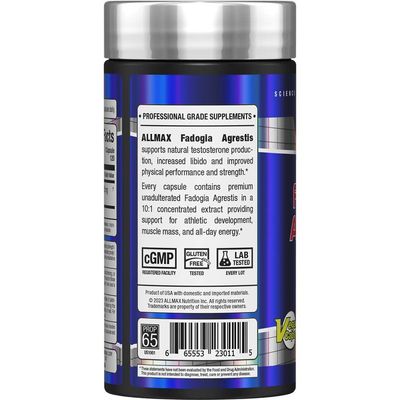 ALLMAX Essentials Fadogia Agrestis - 120 Capsules - Mens Health Supplement - Supports Natural Testosterone, Enhances Libido Promotes Muscle Growth - 120 Servings