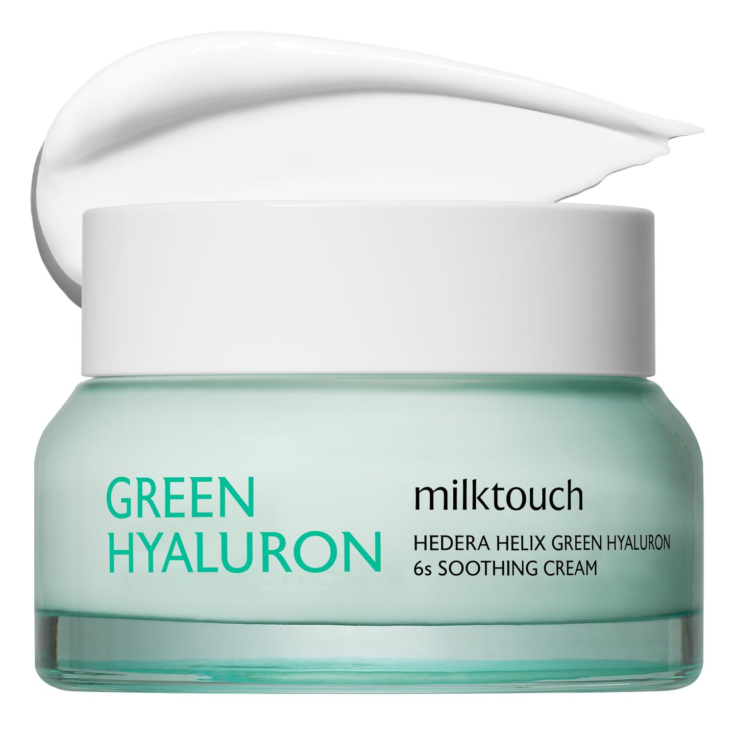 MILKTOUCH Green Hyaluron 6-Second Soothing Cream - Hydrating Gel Moisturizer for Sensitive, Dry, Oily Skin - Reduces Redness, Irritation, Fine Lines - Centella Asiatica Hyaluronic Acid 1.69 Fl Oz