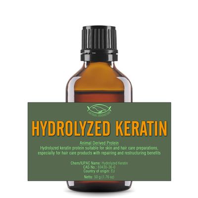 HYDROLYZED KERATIN PROTEIN - 50 g 1.76 oz - Hair Strengthens Protects - Reduces Damage - Fights Frizz - Softens - Moisturizes - Increases Density (With Screw Cap)