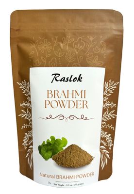 Raslok Pure Brahmi Powder Bacopa Powder Promotes Hair Growth (3.52 oz.)