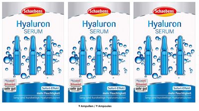 Schaebens Hyaluron SERUM - immediate effect - more moisture - 9 ampoules, 1 mL each, for 9 applications