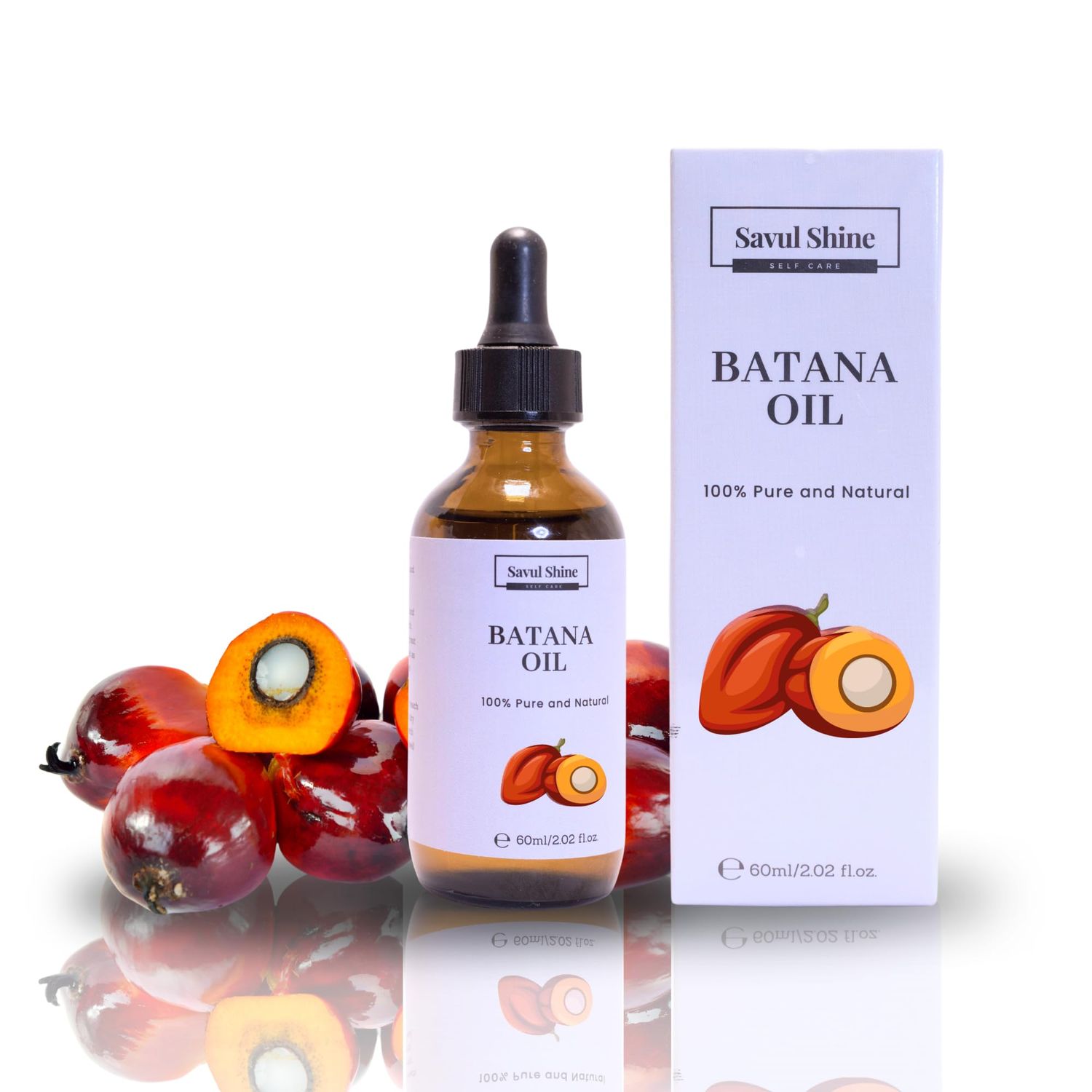 Batana Hair Growth Oil - 60ml with Vitamin E and Essential Fatty Acids, 100 Pure and Natural Organic Raw