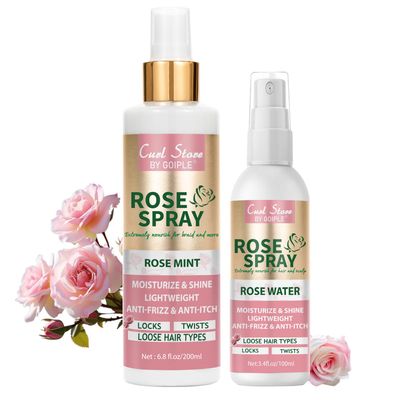 lockmio 2Pcs Rose Water Spray for Hair Scalp Moisturize Rose Water for Hair Refreshing Rosewater for Hair Natural Loc Gel for Retwist Rose Water for Locs (200ml100ml)