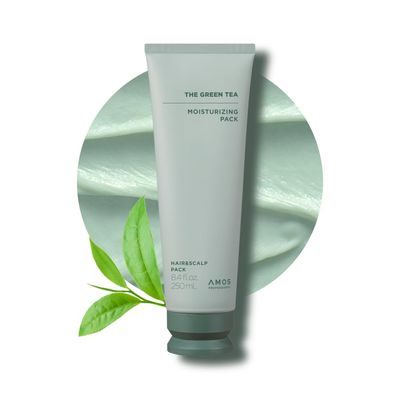 AMOS PROFESSIONAL The Green Tea Moisturizing Pack - Scalp Treatment for Thinning Hair, Korean Hair Mask, Strengthening, All Hair Types, 8.4 fl.oz