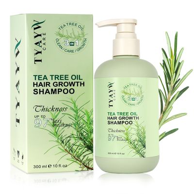 JINGDAIBURY Rosemary Hair Growth Shampoo 3-In-1, Tea Tree Thickening for Regrowth, Strengthening Mint Biotin for Thinning and Loss Soothes Scalp for Men Women, 300ml