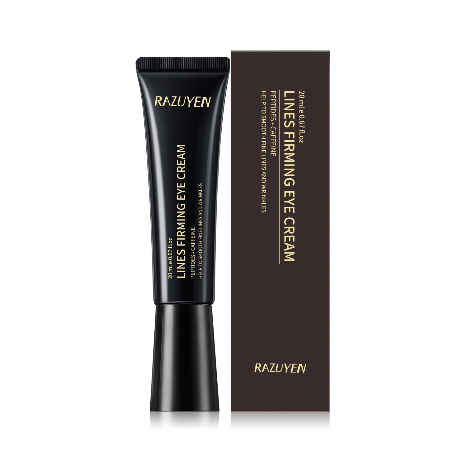 RAZUYEN Under Eye Cream For Dark Circles, Puffiness and Wrinkles, Hyaluronic Acid Peptide Caffeine Eye Cream Anti Aging, Hydrating Eye Care, 20ml0.67 fl oz