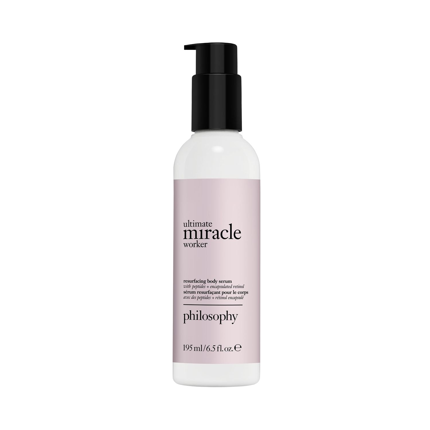 philosophy ultimate miracle worker resurfacing body serum - with retinol, hyaluronic acid peptides - clinically proven to immediately double skin&#39;s moisture and reduce crepiness - 6.5 fl oz