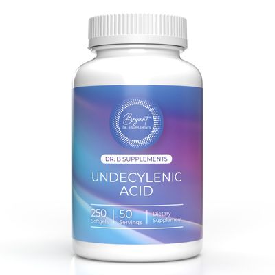 Dr B Supplements Undecylenic Acid - 250 mg Formerly SF722 Fatty Acid to Support a Healthy Balance of Gut and Vaginal Flora 250 SoftGel Capsule - 50 Servings