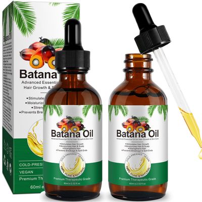 Batana Oil for Hair Growth 2pack, 100 Pure Unrefined Batana Oil Promotes Hair thickness, Repairs Damaged Hair, Smoothes Hair, Organice Batana Oil for Women Hair Loss, Christmas Gifts for Women