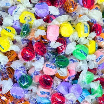 Classic Sugar Free Assortment Vintage Fruity Hard Candy Chewy Taffies, Diabetic Keto Friendly Gluten Free Treats, Individually Wrapped 1 Lb