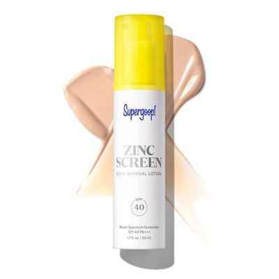 Supergoop! Zincscreen - 1.7 fl oz - SPF 40 PA 100 Mineral Face Lotion Broad Spectrum Sunscreen - Non-nano Zinc Oxide for Daily UV Protection - Lightweight, Blendable Formula with Pink Hue