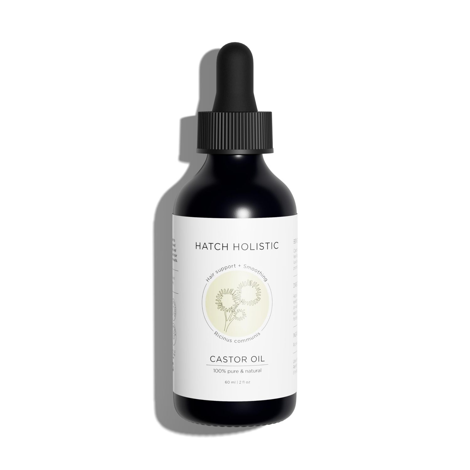 Hatch Holistic 2 fl oz Castor Oil 100 Pure, Cold-Pressed Unrefined Hair Growth Support, Smoothing Skin Hydration Treats Fine Lines, Acne Scars Vegan, Paraben-Free