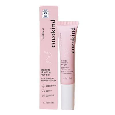 Cocokind Peptide Eye Gel, Lightweight and Hydrating Fine Line Treatment to Reduce Wrinkles, Made for Sensitive Skin, Fragrance Free, Cruelty Free, Vegan, .5oz