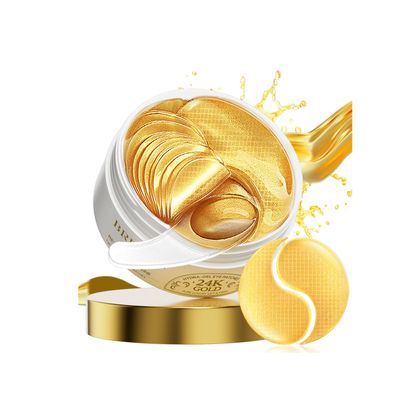 LANBENA 24K Gold Under Eye Patches(30 Pairs) -Cooling Eye Masks for Fine Lines Reduce, with Caffeine Niacinamide Tetrapeptide Hydra-Gel Collagen, Puffy Eyes Dark Circles Eye Bags Treatment