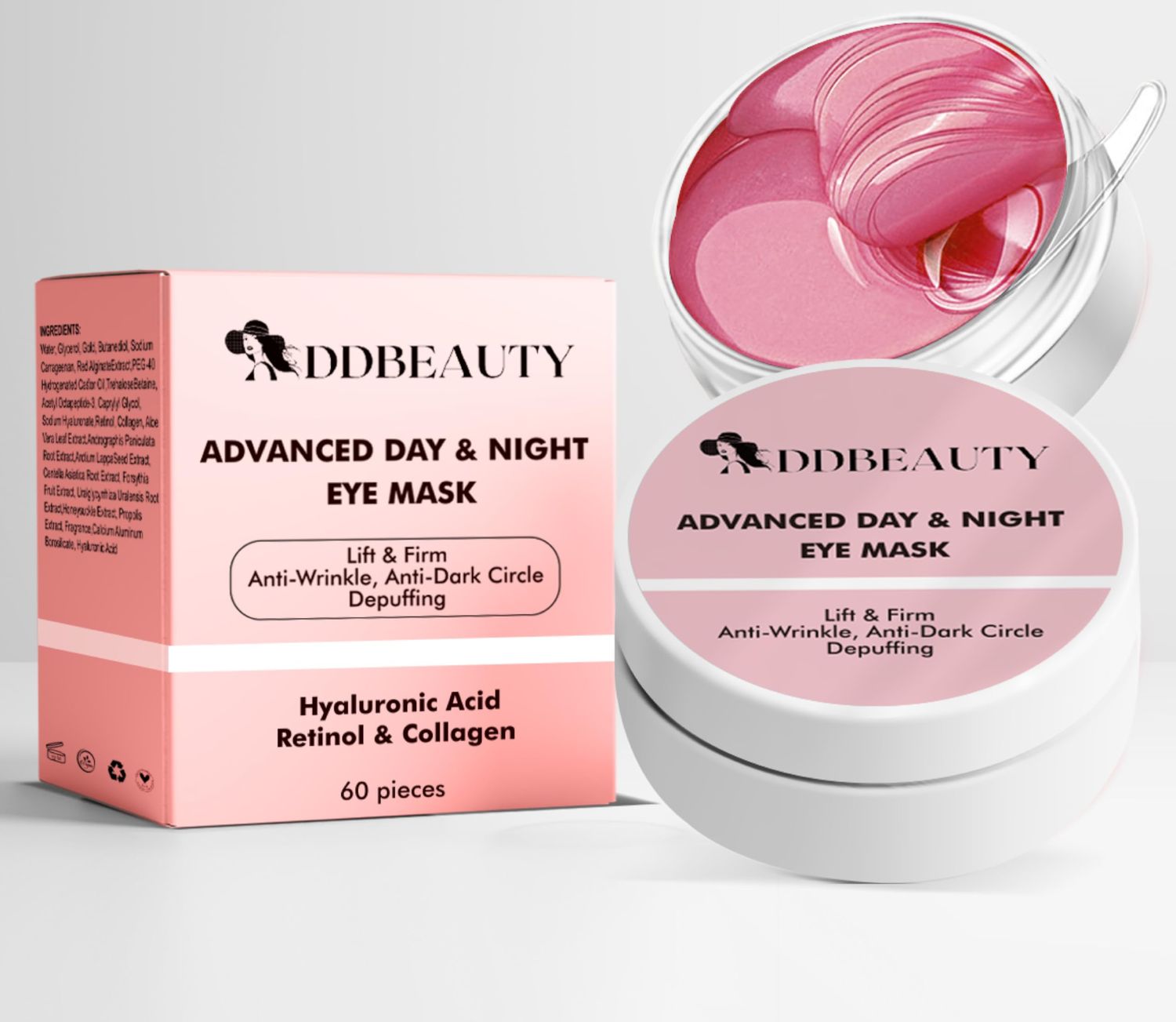 DDBEAUTY, Under Eye Bags Treatment, Rose Eye Mask, Eye Treatment Mask, For Moisturizing,Revitalizing, Lift Firm, Anti- Dark Circle, Depuffing. Cruety-Free. (60 Pieces)