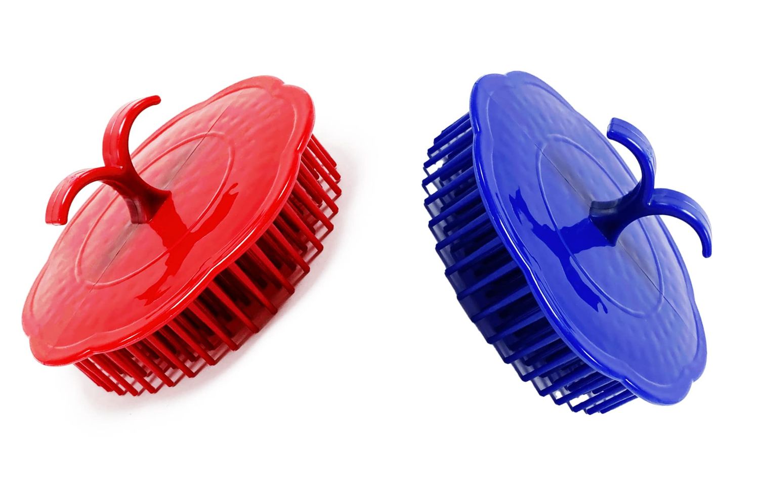 Little Dreams Hair Scalp Brush for Hair to Remove Dandruff, Shower Shampoo Scalp Brush Scalp Massage Brush Pack of 2 (Blue Red)