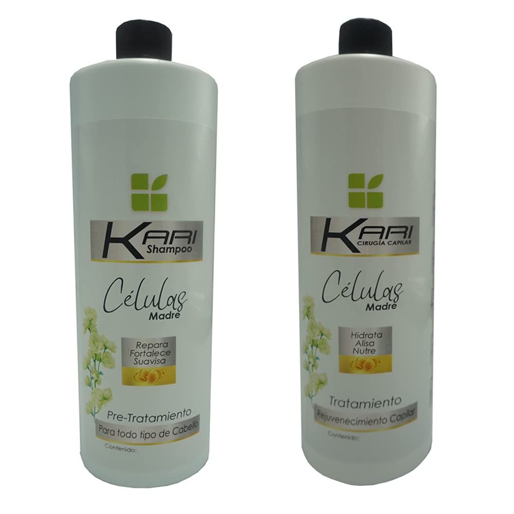 Cirugia Capilar kari Celulas Madres 32oz Tratamiento Capilar resultados profesionales 1 litro shampoo