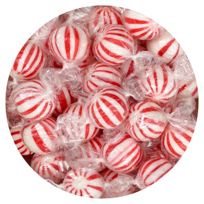 Jumbo Mint Balls Hard Candy, 2 Pound Bulk Candy Bag (Approx. 70 pcs), Peppermint Balls, Individually Wrapped Peppermint Candy