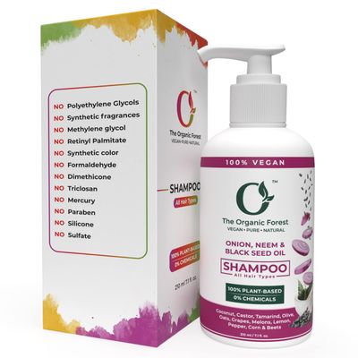 Onion Shampoo with Neem and Black Seed Oil Non Toxic Shampoo for All Hair Types Hair Loss Shampoo Hair Thickening Shampoo 7.1 fl.oz.