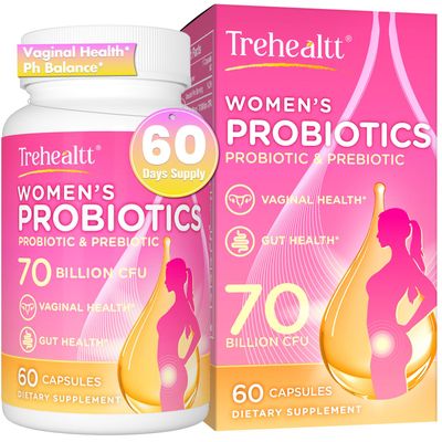 70 Billion CFUs Vaginal Probiotics, PH Balance with Probiotic Prebiotic D-Mannose, Women Probioticos for Odor Flora, Yeast, vag, Urinary Health, GMO-Free, 60 Days Supply
