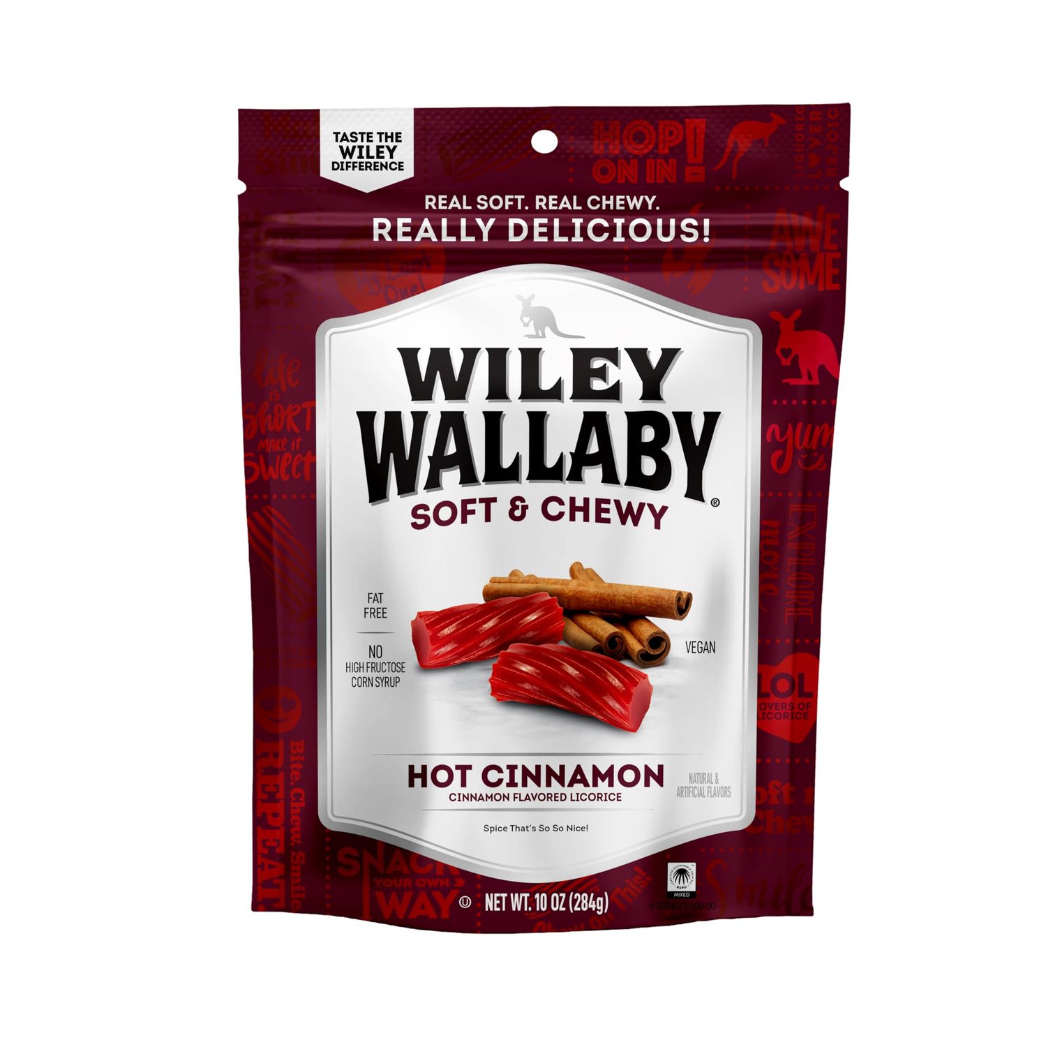 Wiley Wallaby Licorice 10 Ounce Classic Gourmet Soft Chewy Australian Cinnamon Licorice Candy Twists, 1 Pack