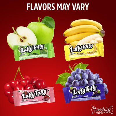 Laffy Taffy - Laffy Taffy Candy - Banana, Grape, Sour Apple, Flavors - Chewy Tangy Laffy Taffy Bulk Candy Individually Wrapped - Holiday Candy Bulk, Candy for Pinata, Concession Stand (Mix) 2LB