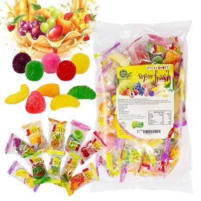 Assorted 10 Fruits Flavored Gummy Candy Snack 1LB, Vegan, Gummi Candy Variety, No Artificial Flavors or Dyes