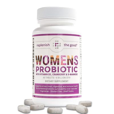 Replenish the Good Probiotics for Women - Supports Digestive Vaginal Health with D3, Prebiotics Cranberry - Defends Against UTI Yeast - 15x More Effective Than Regular Capsules (60 Count)