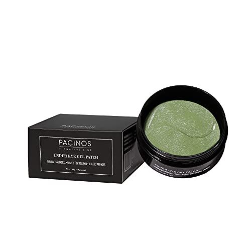 Pacinos Under Eye Gel Patches - Eliminates Puffiness, Smoothes Wrinkles, Brightens Under Eye Darkness, Firms Tightens Skin with Vitamin E B5, Promotes Collagen, Organic, 60 pcs