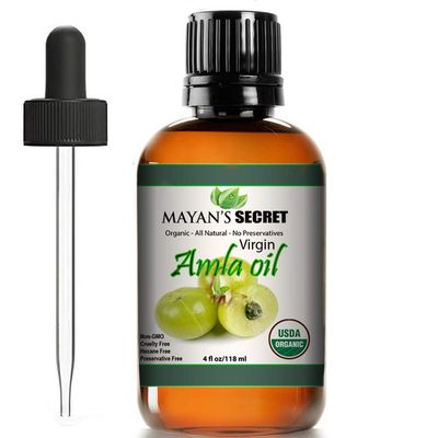 Mayan&#39;s Secret - 4oz Pure Amla Oil for Hair Growth Cold Pressed Virgin Organic USDA Certified