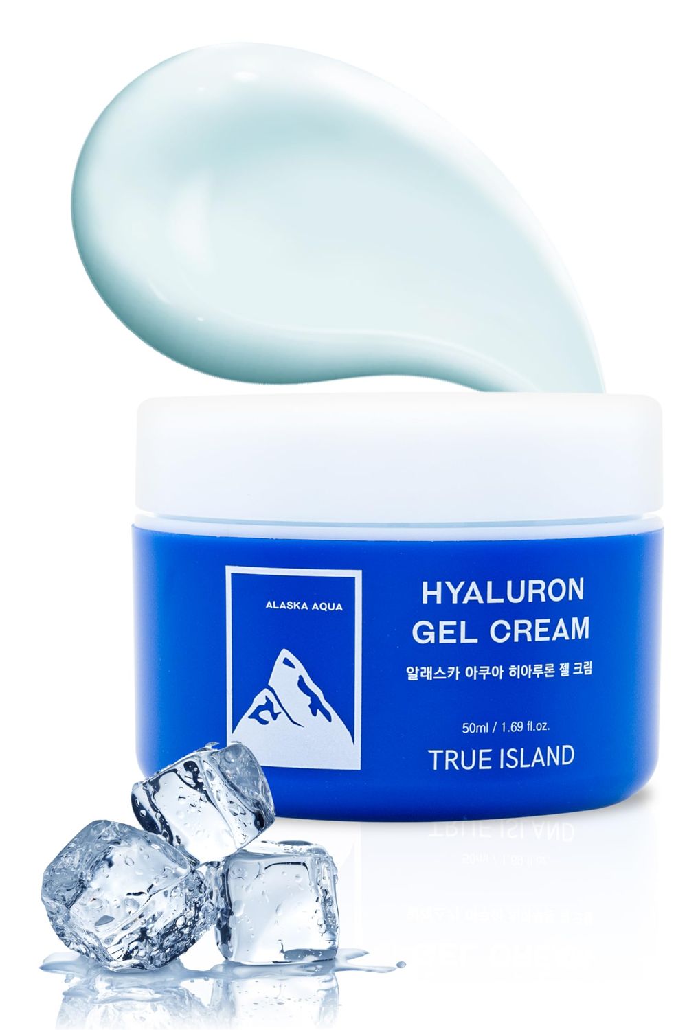 TRUE ISLAND Alaska Aqua Hyaluron Gel Cream - Korean Moisturizer for Face wHyaluronic Acid Calming Gel Moisturizer Face Cream Soothing Day Night Cream Moisturizer for Face (1.69 fl oz)
