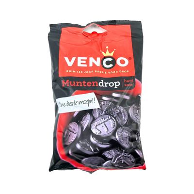 Venco Coins Hard Sweet Black Licorice 4.2 Oz Bag