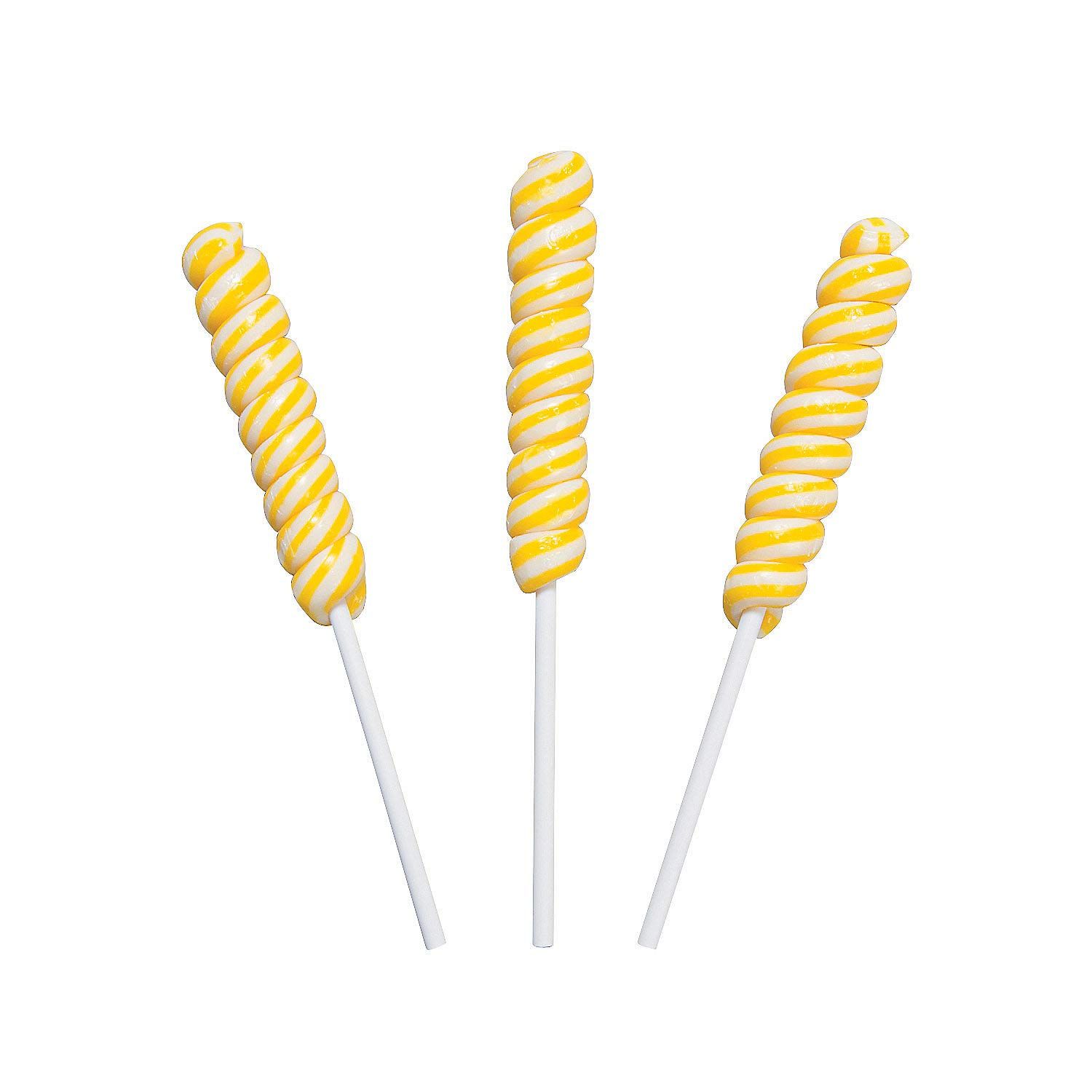 Yellow Mini Unicorn Twist Pops (24 lemon flavored suckers) Party Candy