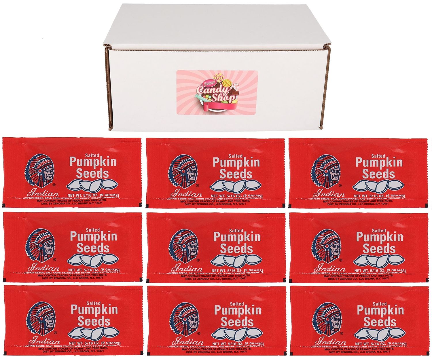 SECRET CANDY SHOP Indian Salted Pumpkin Seeds 516oz Bag (Pack of 9)