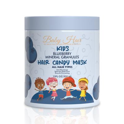 BABY HAIR - Blueberry Mineral Hair Candy Mask, Sulfate-Free Kids Hair Conditioner Mask, Hair Mask with Blueberry and Strawberry Oil, Aloe Vera, and Biotin, 10 fl.oz.