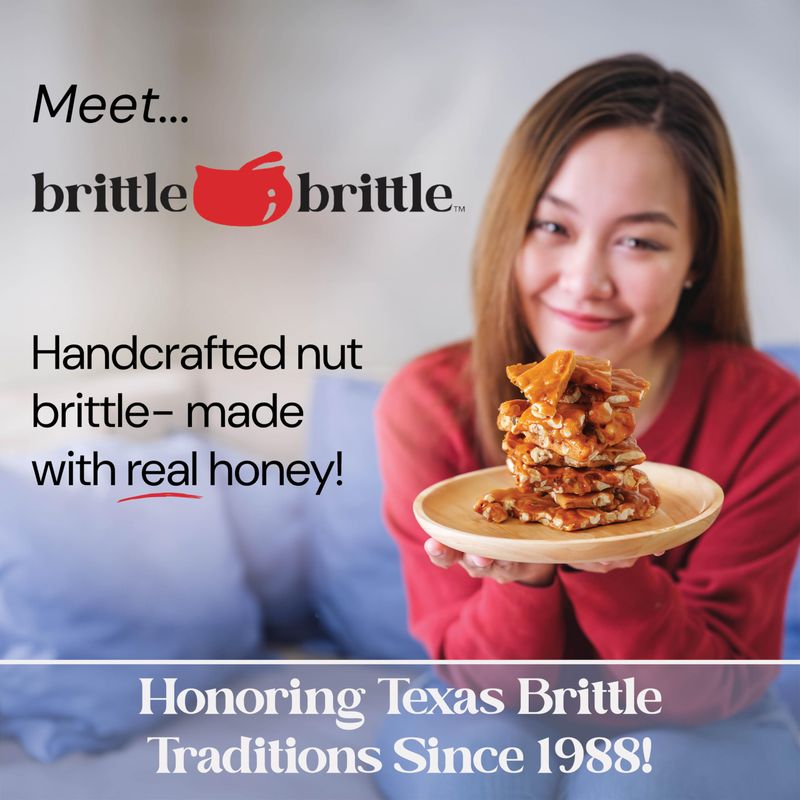 brittle-brittle Peanut Brittle Candy, Handmade Old Fashioned Peanut Brittle Made with Honey, All Natural, Gluten Free, Perfect Snack or Gift, 12 oz