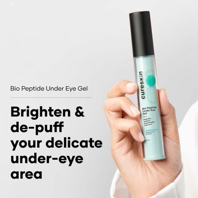Cureskin Under Eye Gel for Dark Circles for Women and Men Bio-Peptide Under Eye Gel to Reduce Dark Circles, Puffiness Wrinkles Under Eye Cream for Men and Women Dark Circles Removal