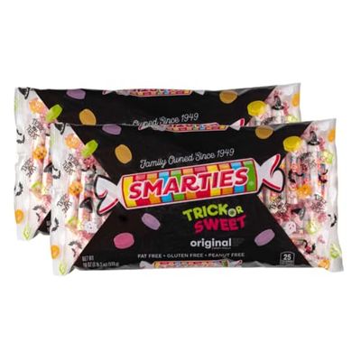 Smarties Halloween 18 Ounce Bag (Pack of 2) - Bulk Candy - Fat-Free, Gluten-Free, Peanut-Free - Perfect for Trick-or-Treating, Parties, and Halloween Celebrations!