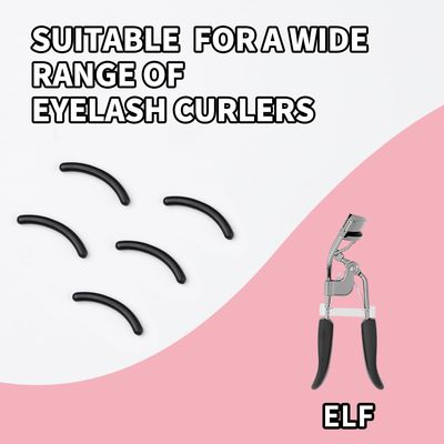 48PCS Eyelash Curler Refill Pads Compatible with Elf Eye Lash and Cosmetic Accessory, Silicone Soft Rubber Curler for Universal Eyelash Curler, Black