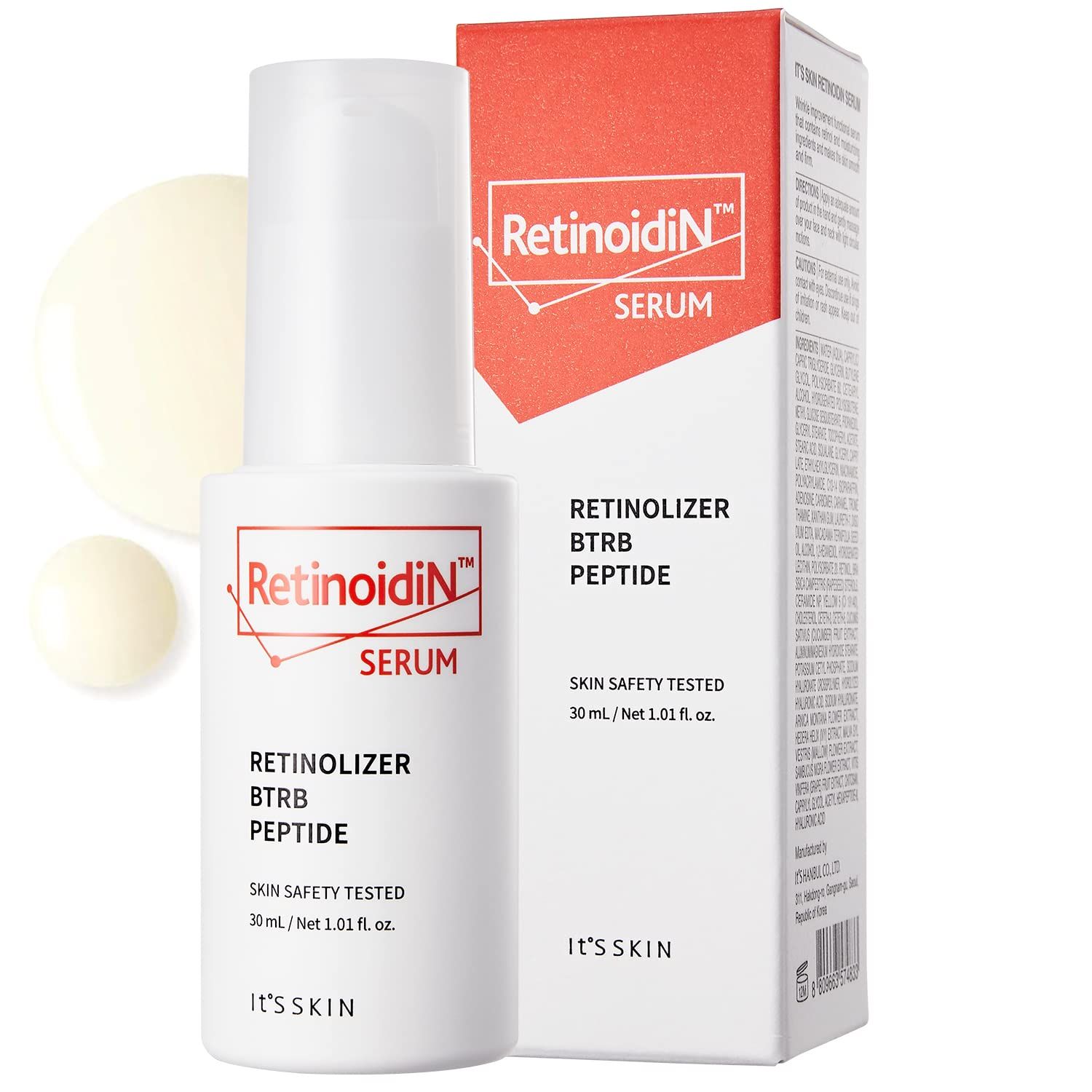It&#39;S SKIN Retinoidin Serum - Retinol Anti Aging Serum - Smooth Wrinkles Fine Lines - Firming Moisturizing with Adenosine, Hyluronic Acid, Peptides, Niacinamide and Ceramide, 1.01 fl.oz.