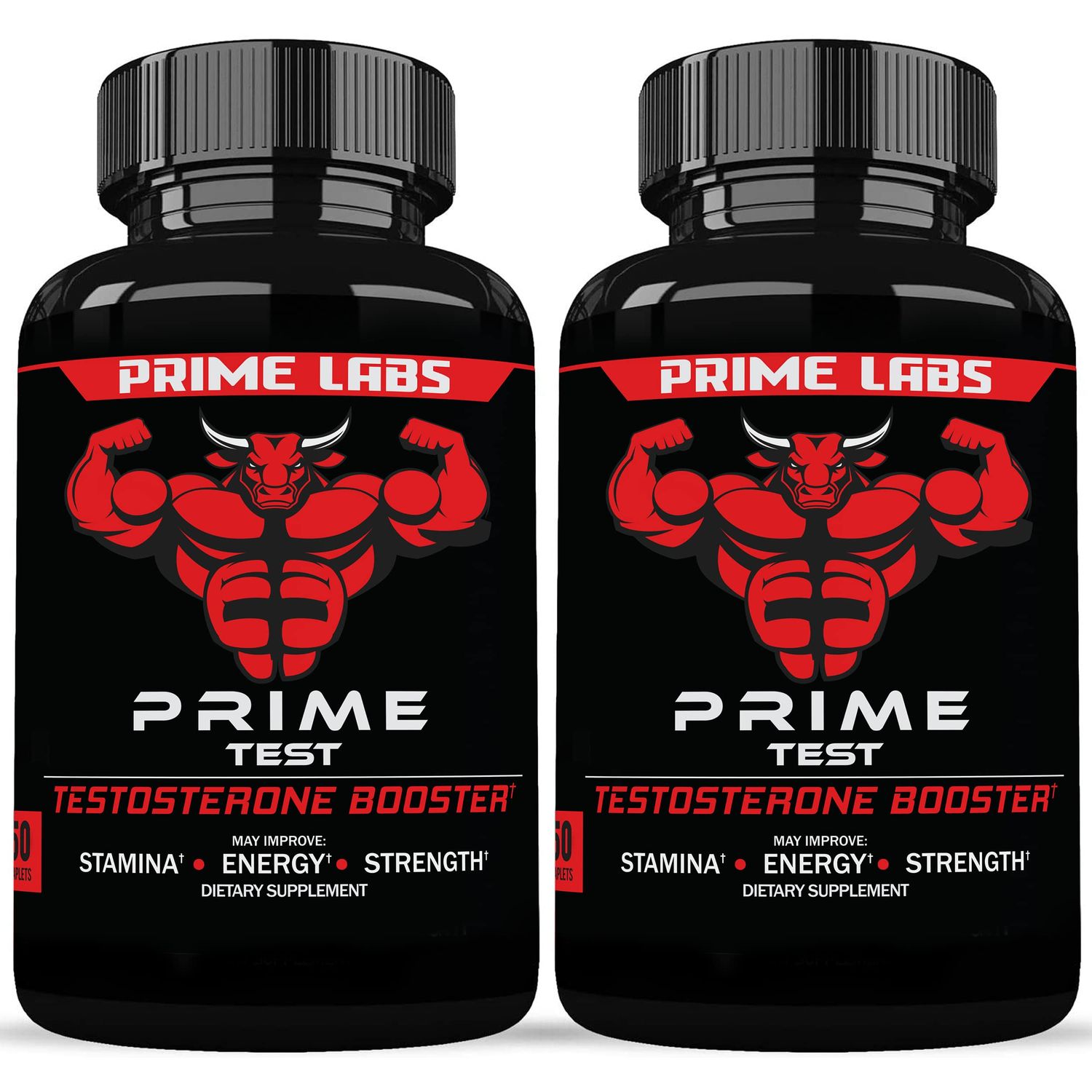 Prime Labs Men&#39;s Testosterone Booster (2-Pack) - Stamina, Endurance, Strength - 120 Caplets