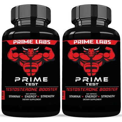 Prime Labs Men&#39;s Testosterone Booster (2-Pack) - Stamina, Endurance, Strength - 120 Caplets